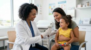 Child getting a vaccine